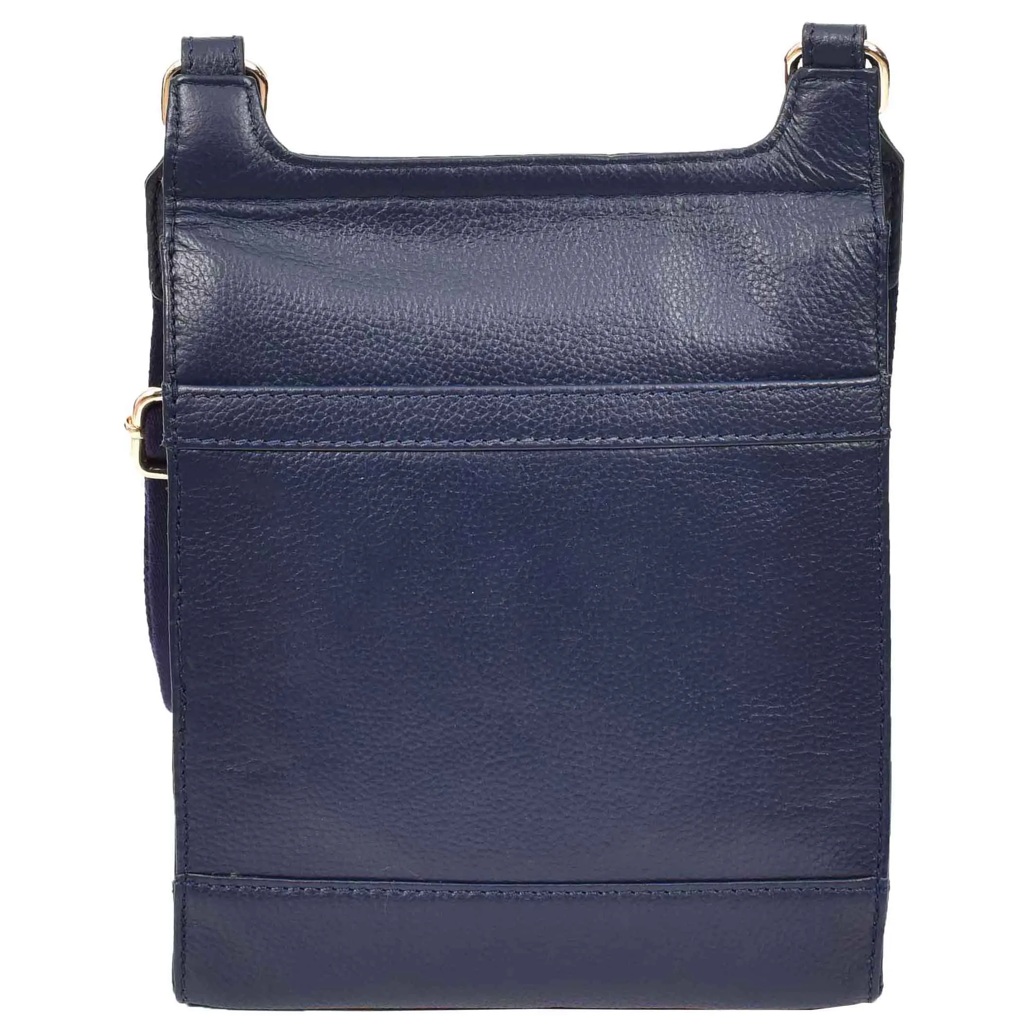 Womens Cross Body Leather Messenger Travel Bag HOL33 Navy