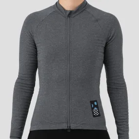 Women's Merino Grid Thermal Jersey - Charcoal