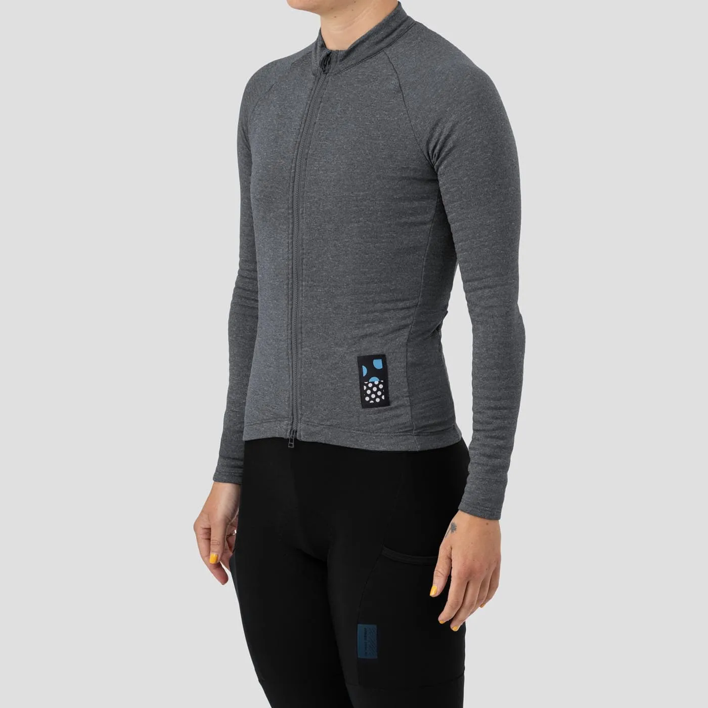 Women's Merino Grid Thermal Jersey - Charcoal