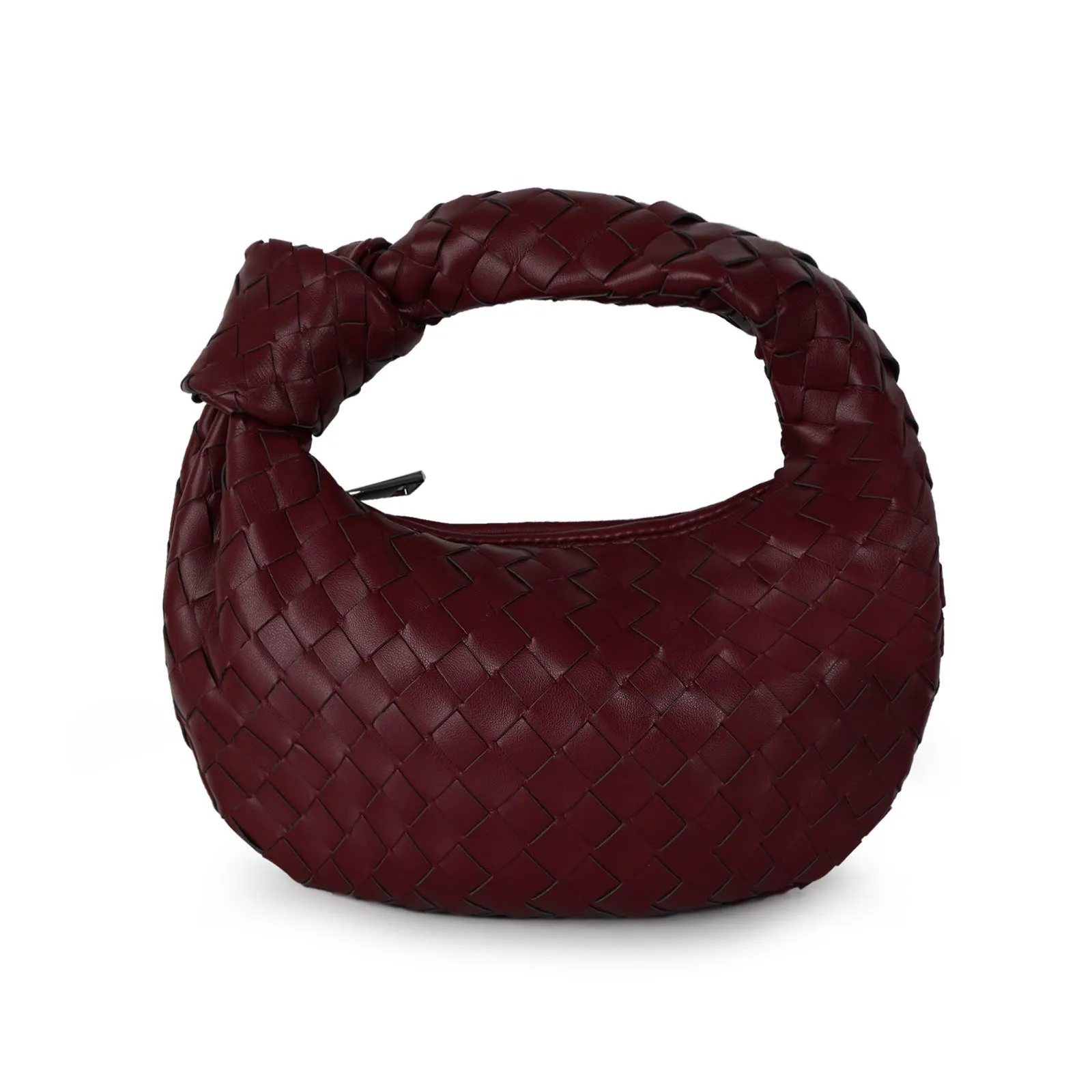 Women's PU Leather Woven Clutch Bag