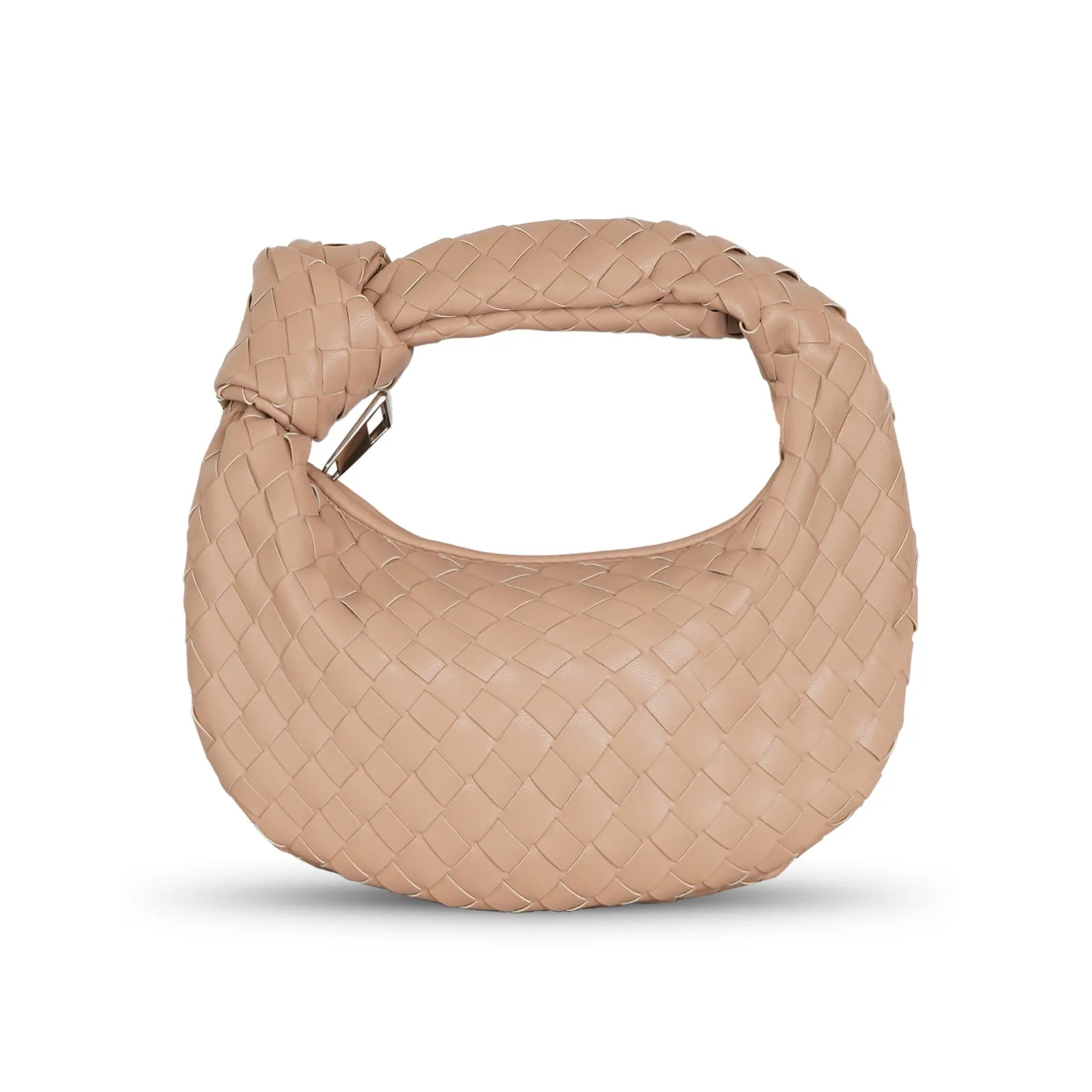 Women's PU Leather Woven Clutch Bag