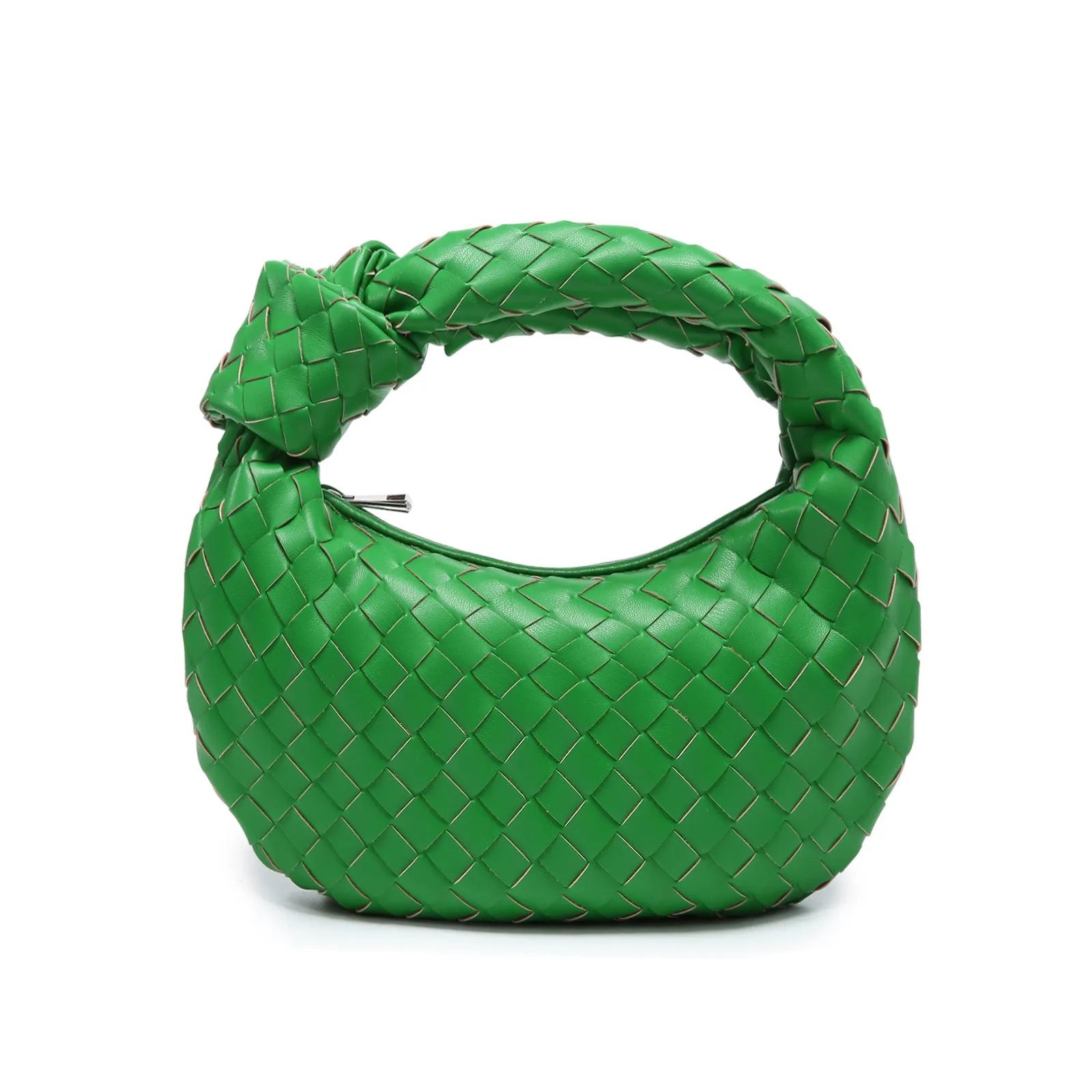 Women's PU Leather Woven Clutch Bag