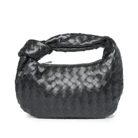 Women's PU Leather Woven Clutch Bag