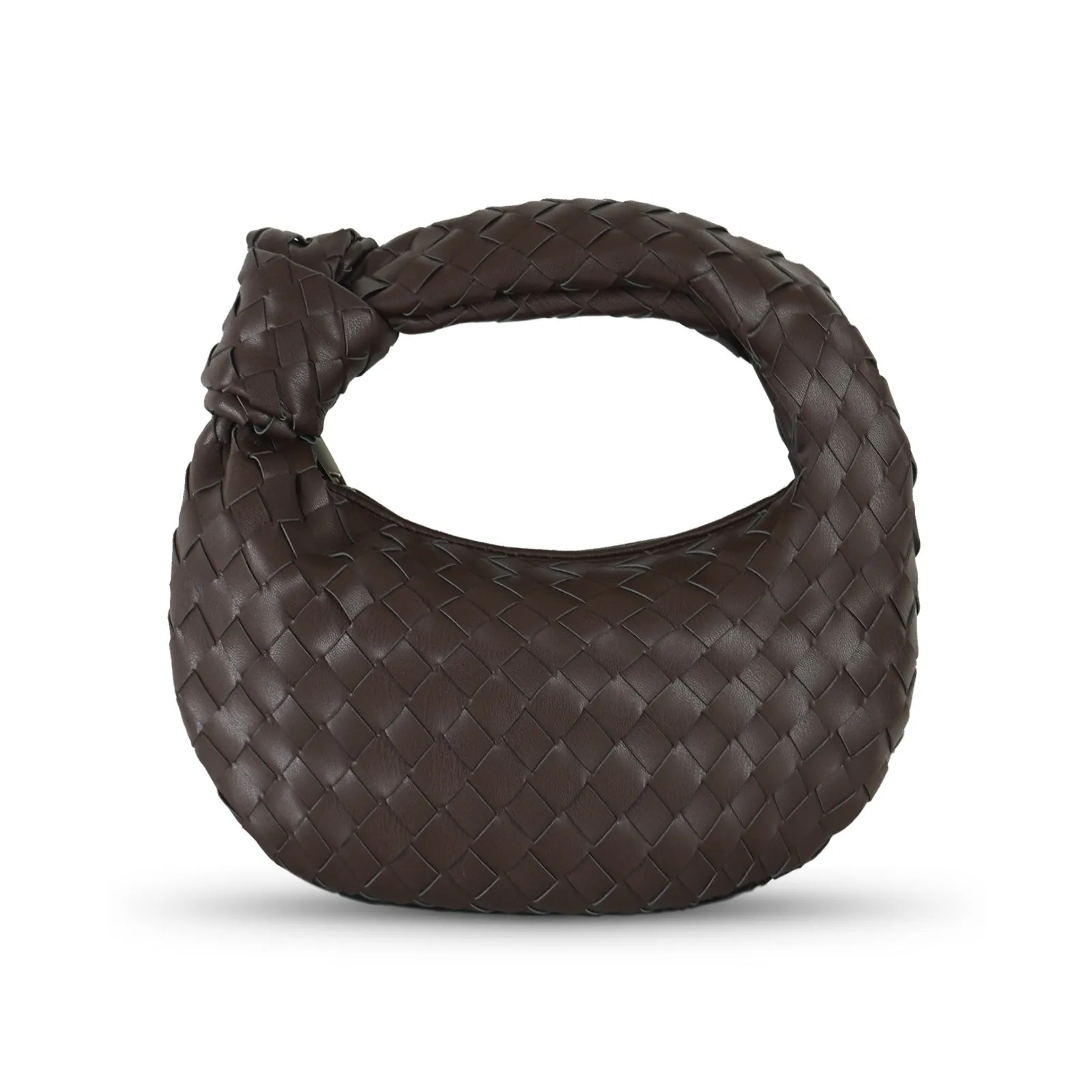 Women's PU Leather Woven Clutch Bag