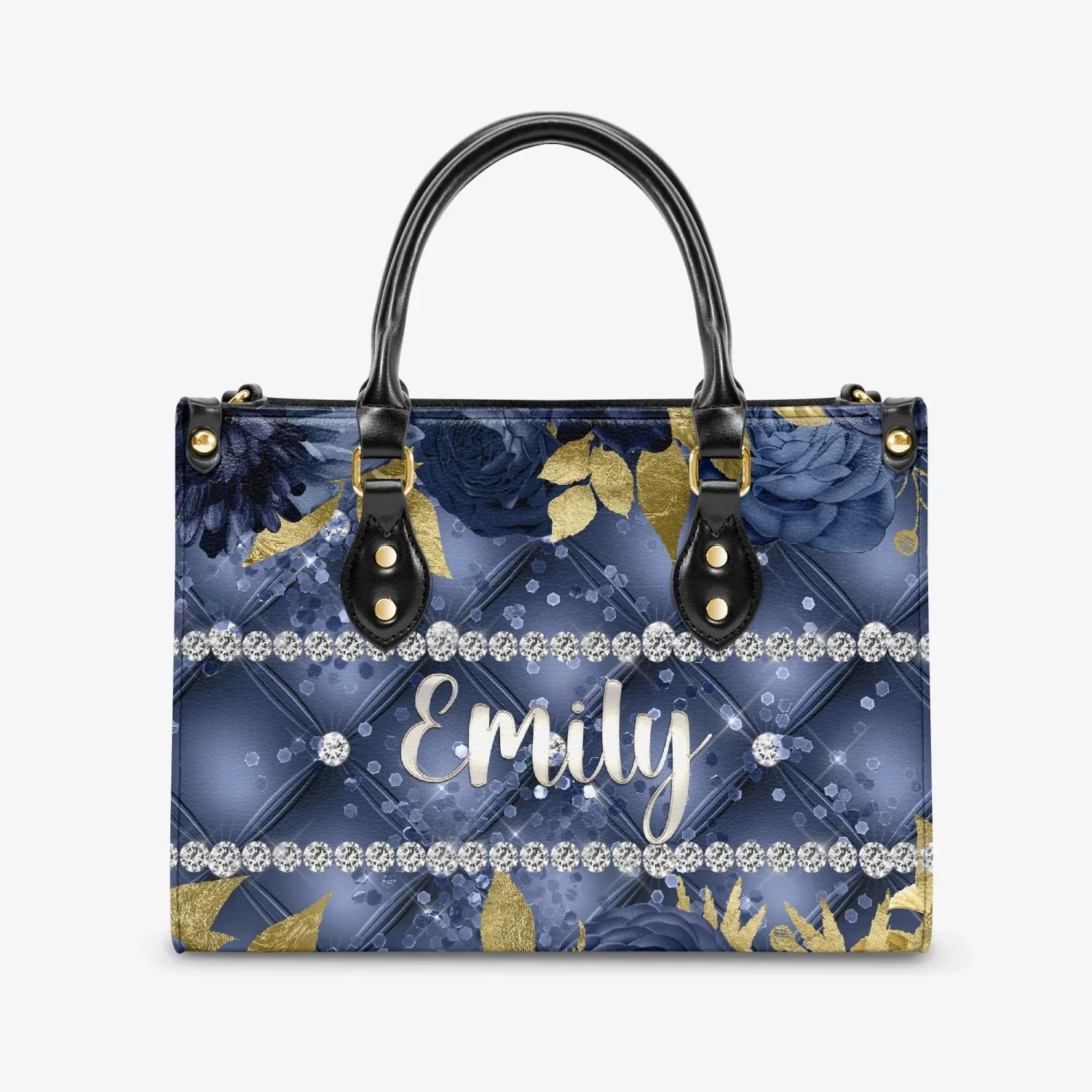 Women's Tote Bag - Navy Floral - Personalised