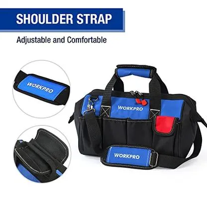 WORKPRO - #‎43398-37969  14-inch Tool Bag, Multi-pocket Tool Organizer with Adjustable Shoulder Strap