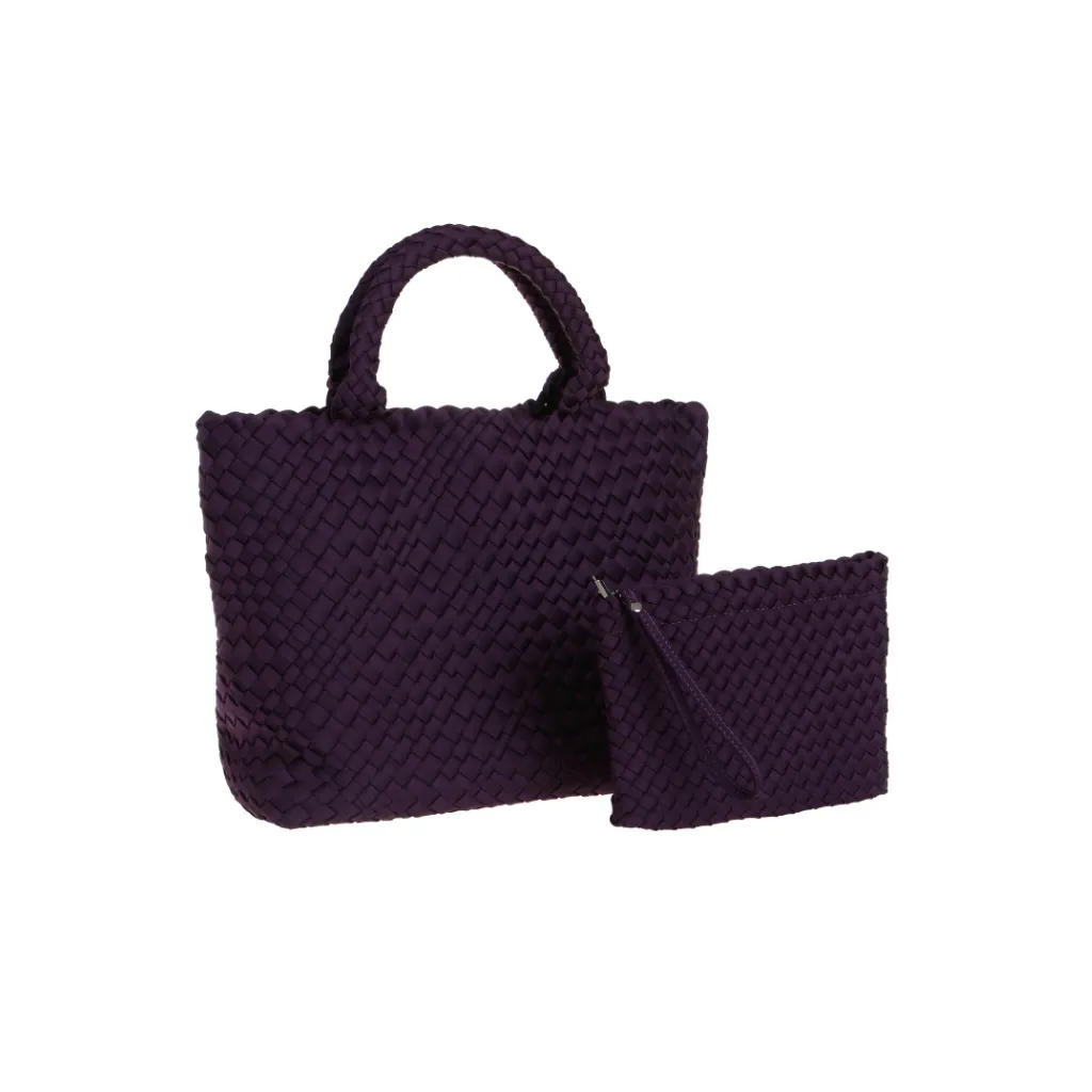 Woven Neoprene Large Tote - Wine